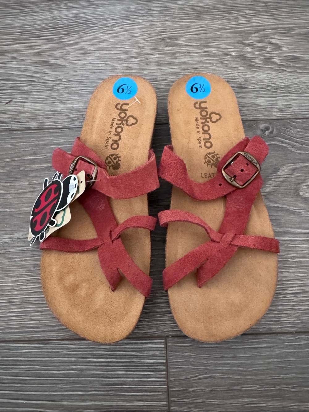 Yokono Red Suede Strappy Sandals – Size 6½